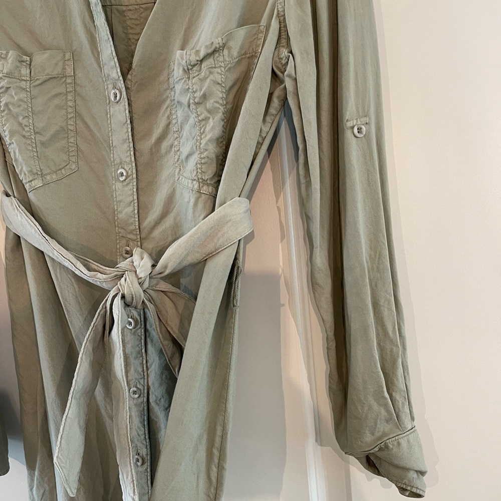 Anthropologie Green Cargo Dress Size Medium - Picture 5 of 10